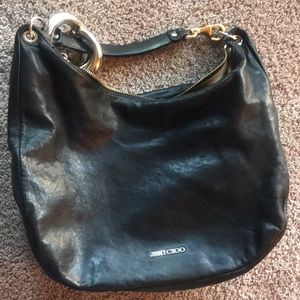 Jimmy Choo Black Leather Hand Bag